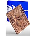 Dalstrong Teak Wood Cutting Board - 15" x 12" Medium Size - Tight Wood Grain-Laser-Engraved Measurements & Juice Groove - Kitchen Chopping Board-Serving-Large Cutting Boards