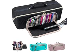 ELCUPA Large Hair Tools Travel Bag with Iron Mat - 2in1 Hair Tools Organizer for Hair Dryer Brush, Flat Irons, Straighteners, Curling Irons, Hair Bag, Makeup Bag, Cosmetic Bag for Travel Essentials