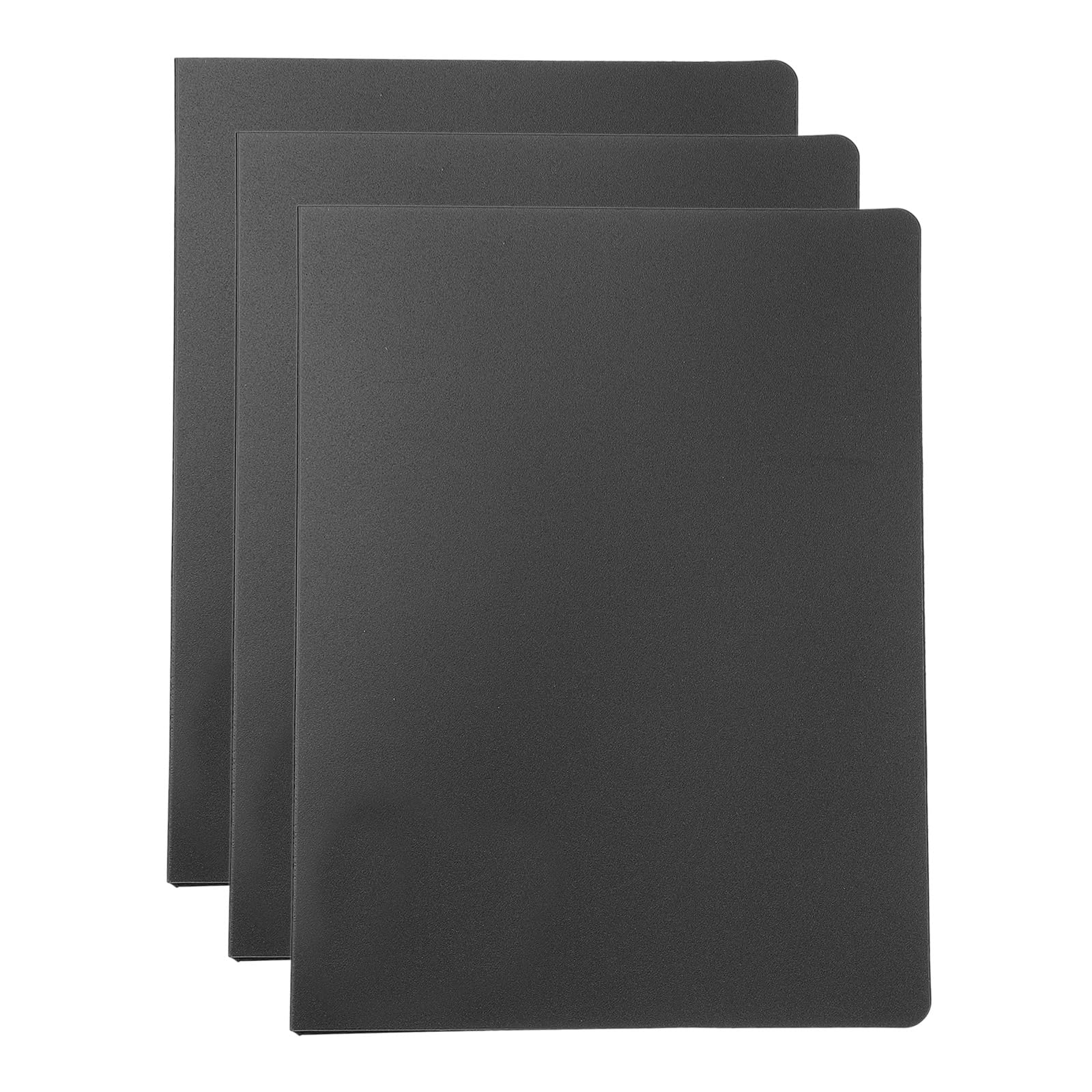 PATIKIL B5 Binder Cover, 3 Pcs PP 9 Ring Loose Leaf Binder Protector Round Ring Binder Cover Refillable Notebook Thickened Frosted Binder for Meeting Notebook Folder, Black