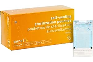 Aurelia - Self-Sealing Sterilization Pouches (2.5" x 4" / 6,4 cm x 13 cm), Single Box