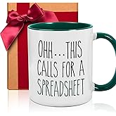 ZWV Accountant Mug Gifts for Women Men, This Calls for A Spreadsheet, Funny Christmas Spreadheet Gift for Coworkers Accounting CFO CPA Friends Boss Student Finance, Graduation gifts (green) -160