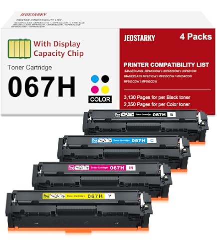 InnoInk Compatible Toner Cartridge Lot For Canon 067 / 067H – Fits LBP633Cdw, MF656Cdw (Black, Cyan, Magenta, Yellow)