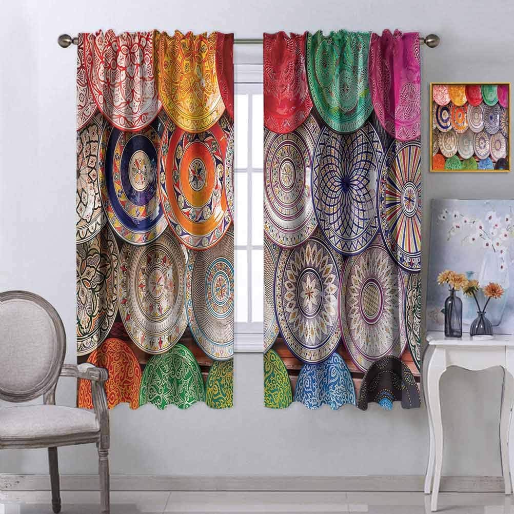 Jinguizi Moroccan Decor Black Out Window Curtains