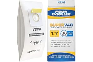 VEVA 30 Pack Style 7 Vacuum Bags for Bissell Upright Vacuum Cleaner, Premium SuperVac Vacuum Bags Part # 32120