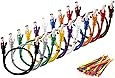 Multi-cable 10 pack multi coloured Cat5e cables - 2 meter - UTP - CCA + 100 cable ties