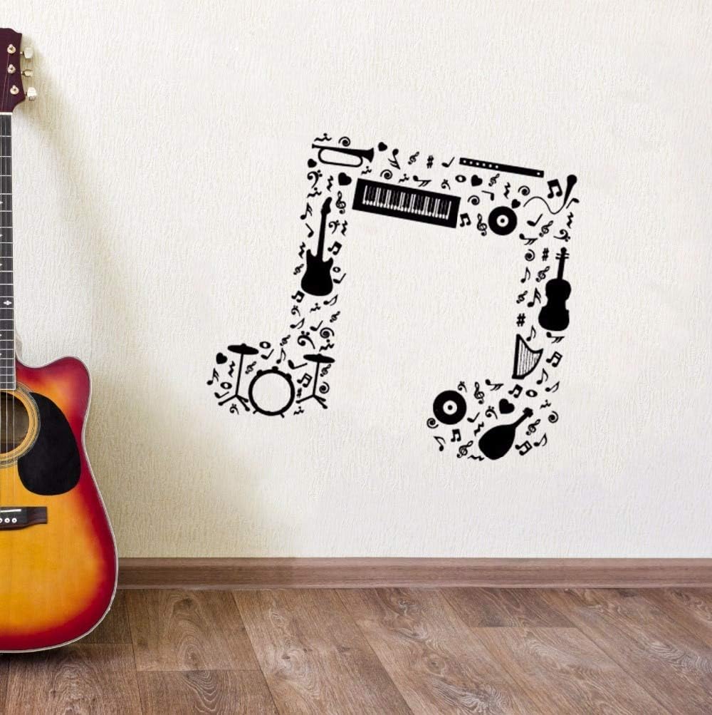 Onetotop Nota Musical Etiqueta De La Pared Guitarra Saxofon Flauta