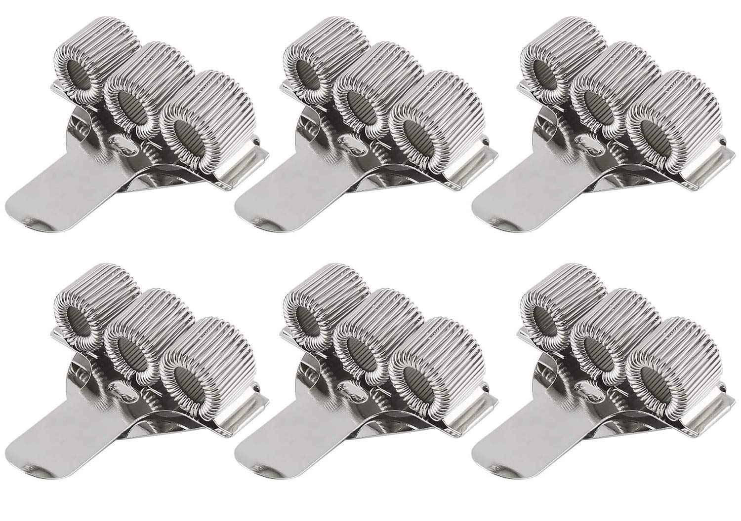 WJMY Pen Holder Nurse 6 Pieces Pen Holder Pocket Clip Triple Metal Pen Holder for Pocket Clip, Metal Pen Holder Ideal for Home, Office, Doctors, Nurses, Pilots (Silver)