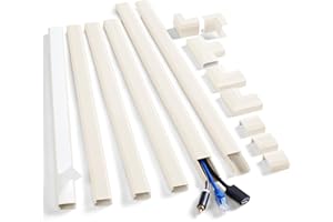 ZhiYo Cord Cover Wall Kit, 94.5in Cord Hider Wall Mounted TV, Wire Covers for Cords, Paintable Wire Hiders for TV On Wall, TV