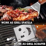 Steven-Bull S 7 in 1 BBQ Spatula with Scraper 17 Inch Heavy Duty Grilling Tool view 3