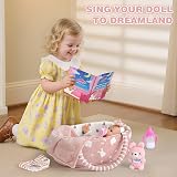 Dreamon 12 Inch Baby Doll with Carry Cot 11 PCS Accessories Set view 5
