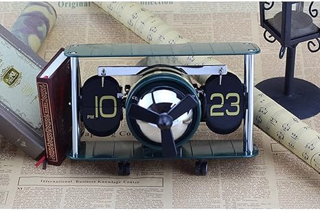 Amazon Co Jp Kingfly 新しい 熱い販売 飛行機モデル 置時計 手作り 航空機形状 レトロなギア操作 壁掛け時計 フリップ式時計 リビングルーム 家の装飾 創造的なギフト ホーム キッチン