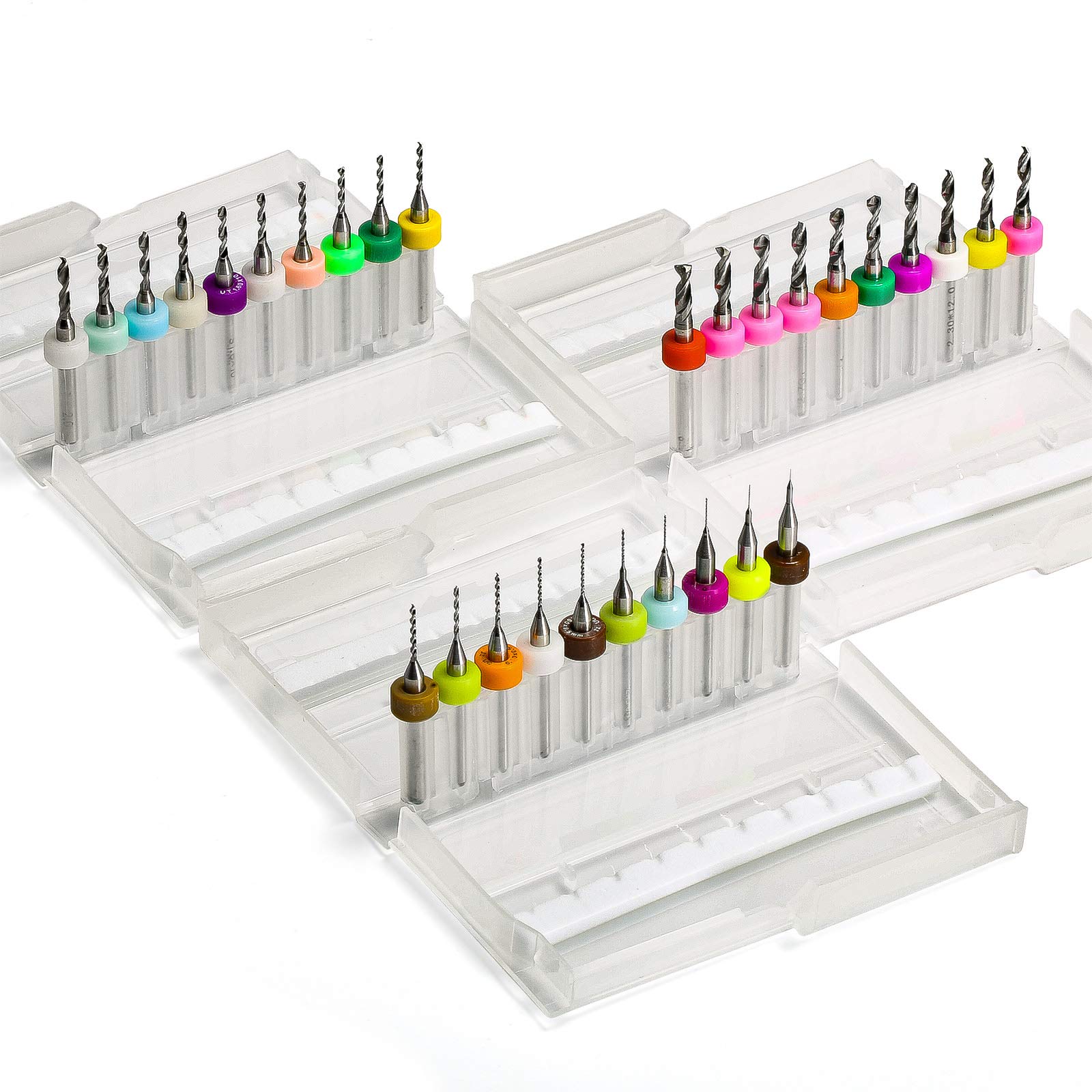 30pcs PCB Drill Bits Set, 0.1mm-3.0mm, 1/8