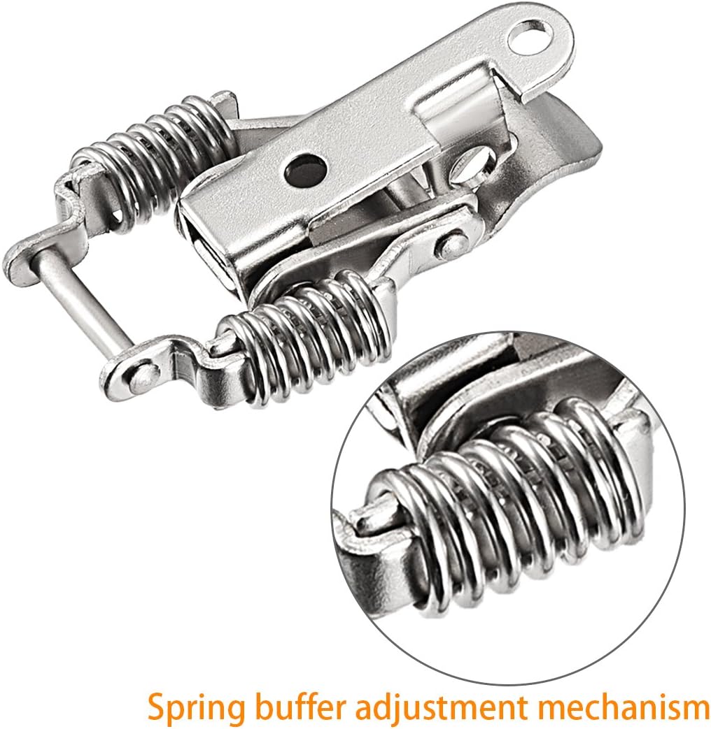 sourcing map DK012 Stainless Steel 304 Compression Spring Draw Toggle Latch Clamp, 66mm Long with Lock Hole, Pack of 8 - Image 4