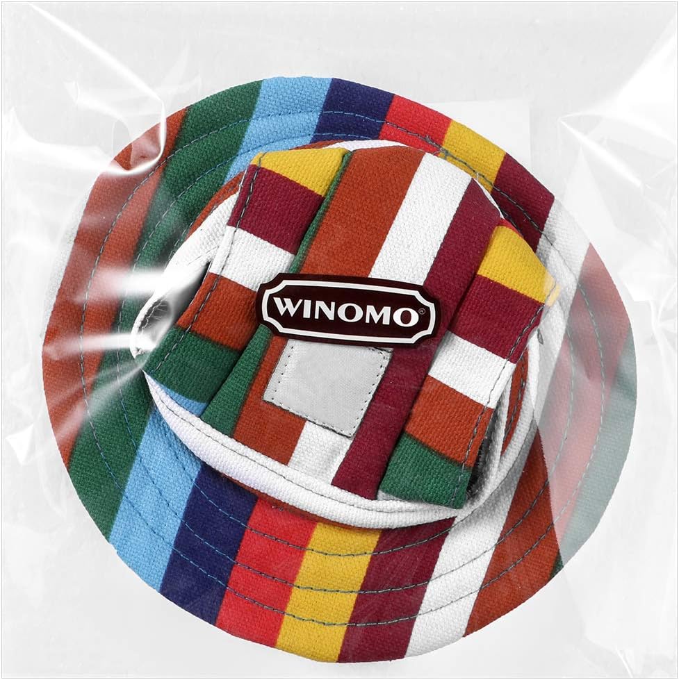 WINOMO Round Brim Pet Cap Stripe Pet Dog Mesh Porous Sun Cap with Ear Holes for Small Dogs (S) : Pet Supplies