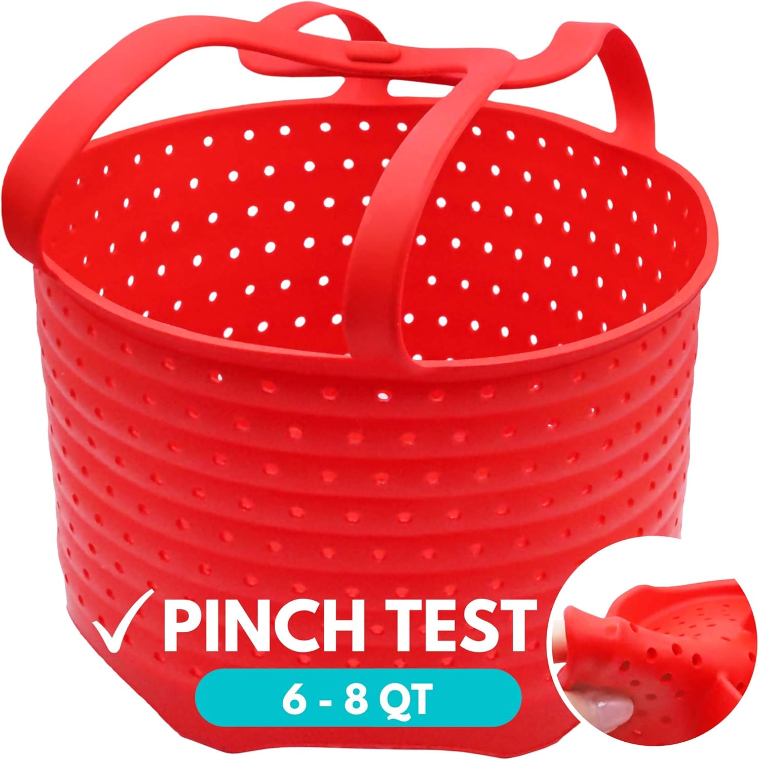 WaveLu Silicone Steamer Basket – [Pinch Tested] Instant Pot Accessory for Insta Pot 6 & 8 Quart IP, Ninja Foodi & Similar Size Pressure Cooker Accessories
