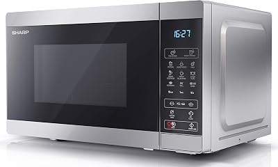 Sharp YC-MG02U-S Compact 20L 800W Microwave with 1000W Grill Silver