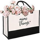 Mimi Gifts, Gifts for Mimi, Practical Tote Bag for Grandma Nana, Functional Shopping Bag for Women, Birthday Mothers Day Present for New Grandmother, Travel Tote for Grandma