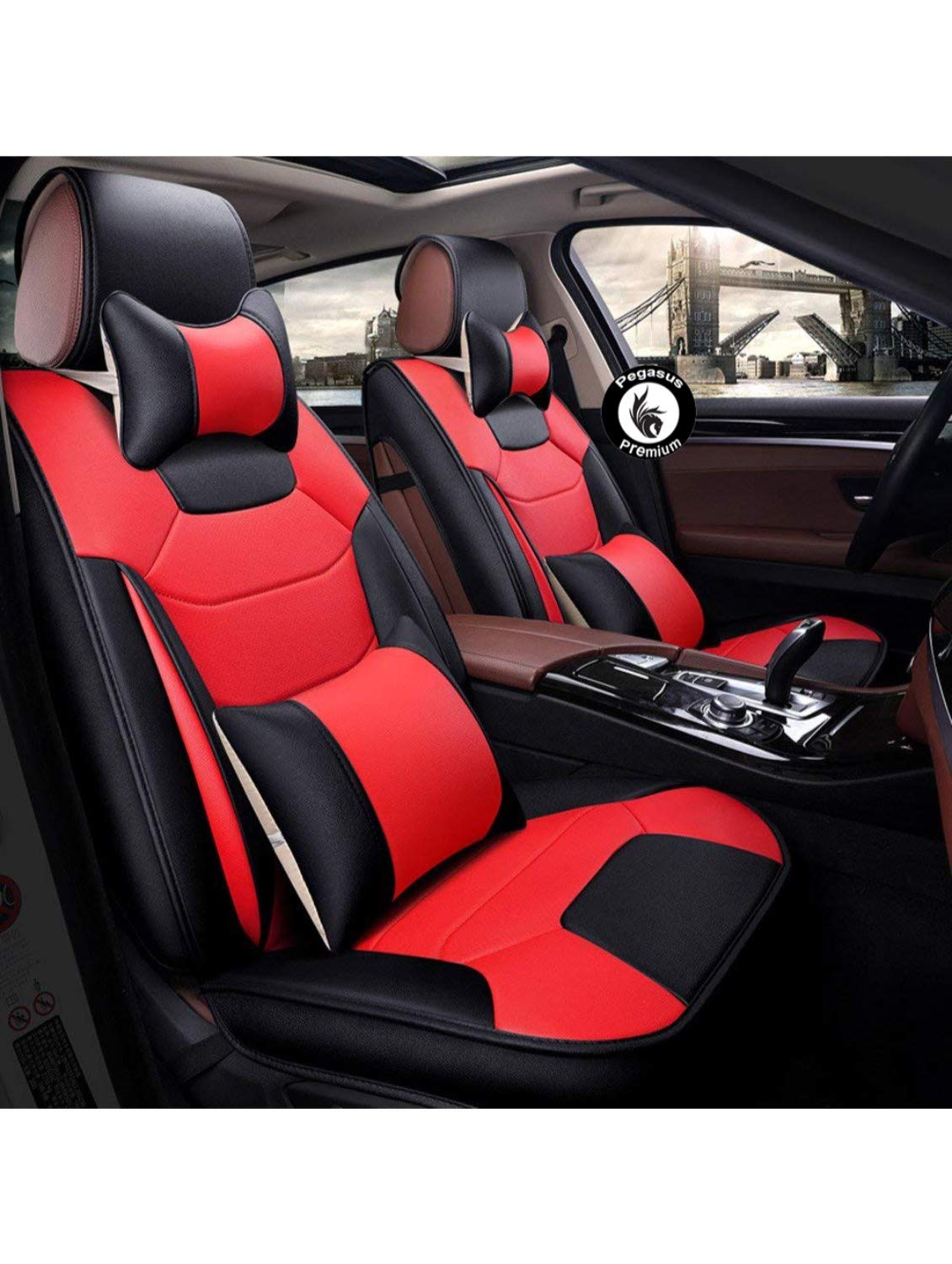 red and black car seat