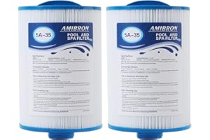 AmiBron PMAX50 Spa Filter, Compatible with PMAX50P4, PAS35P, FC-0300, 5CH-35, SD-00779, Replacement for Maax Spas of Canada, 1-1/2" Male Fine Thread 35 sq.ft. Hot Tub Filter 2 Pack