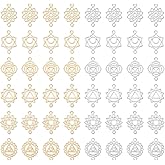 CRAFTYMELODY Connector Charms Alloy Link Charms Pendants with 2 Hole Flower Pendant Knot Connector for Jewelry Making Accessory Supplies DIY Craft Necklace Bracelets Earring