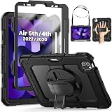 SEYMCY Case for iPad Air 5th/4th 10.9 Includes Screen Protector Shockproof 360°