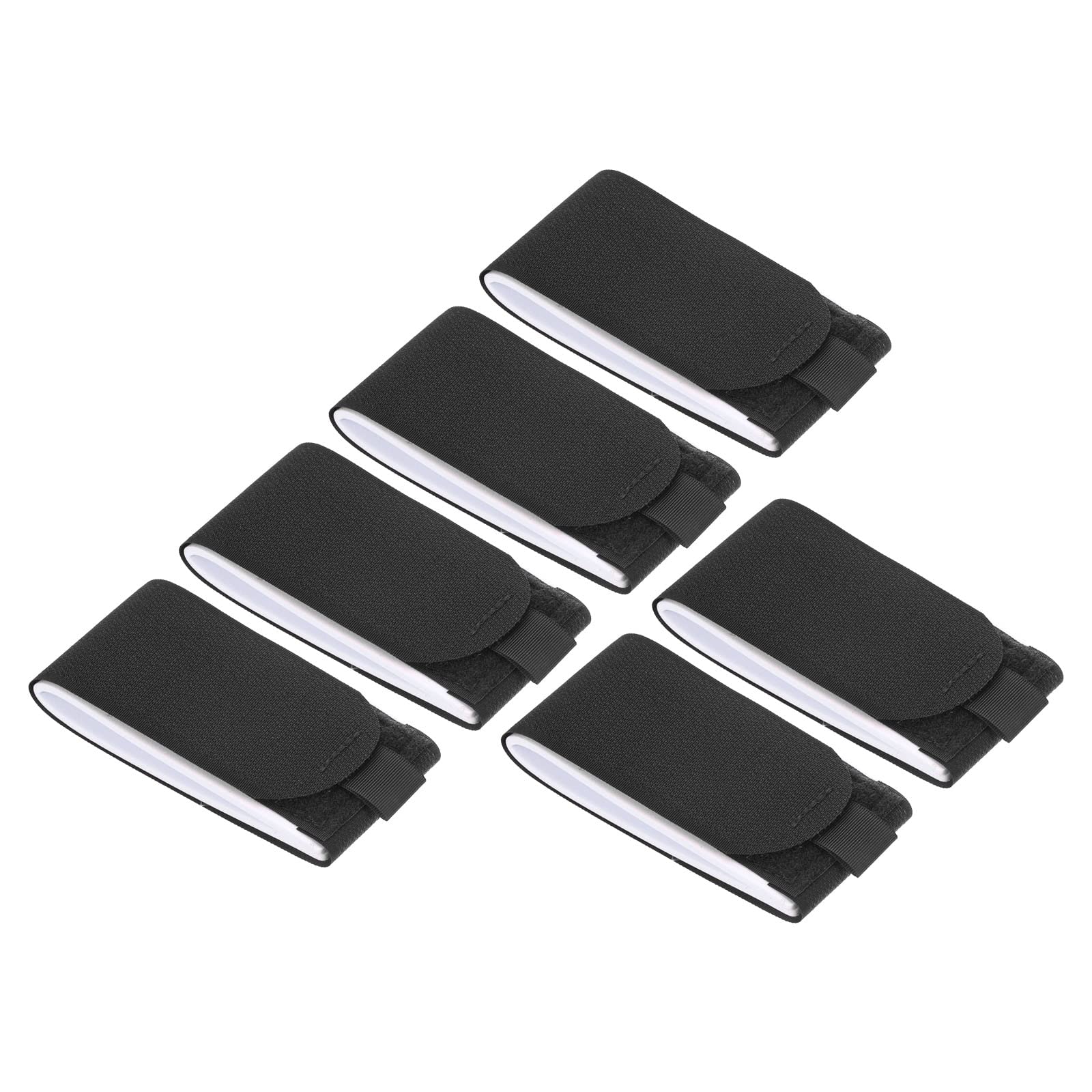 PATIKIL 47cmx5.5cm Ski Strap Fasteners, 6 Pack Adjustable Carrier Strap Ski Wraps Ski Accessories for Skis and Pole, Black