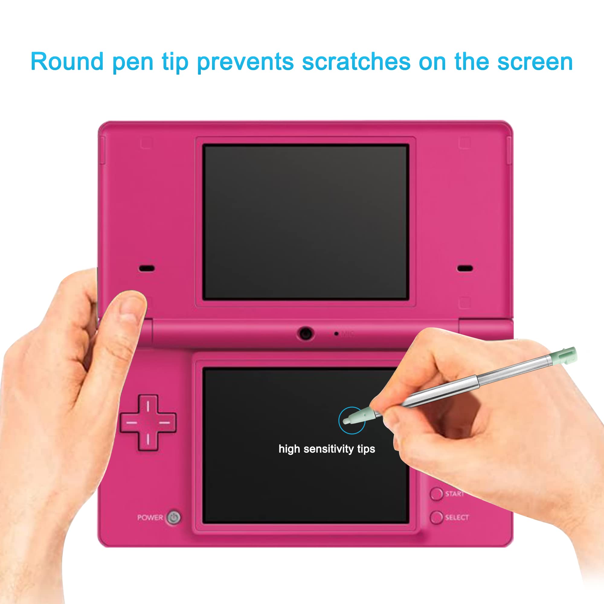 DSi Stylus Pen, Metal Retractable Replacement Stylus Compatible with Nintendo DSi, 4in1 Combo Touch Styli Pen Set Multi Color for NDSi