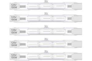 5 Pack Halogen R7S 78mm T3 100W Dimmable 1050lm J-Type 120V R7S Base Warm White 2700K Double Ended Halogen Light Bulbs for Wo