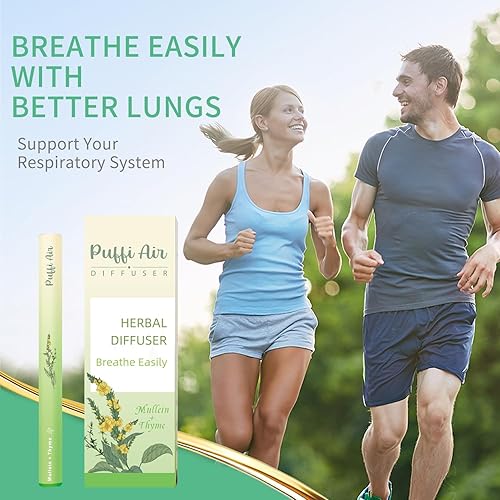 PuffiAir Lung Detox Aroma Diffuser | Natural Mullein Leaf Aromatherapy  Support | Lung Health & Detox