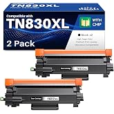 Compatible TN830XL Black Toner for Brother DCP-L2640DW HL-L2460DW Printer | for HL-L2480DW HL-L2400D HL-L2405W MFC-L2820DW Printer for Brother TN-830XL TN830-XL TN830/XL/V/R Toner Cartridges (2 Pack)