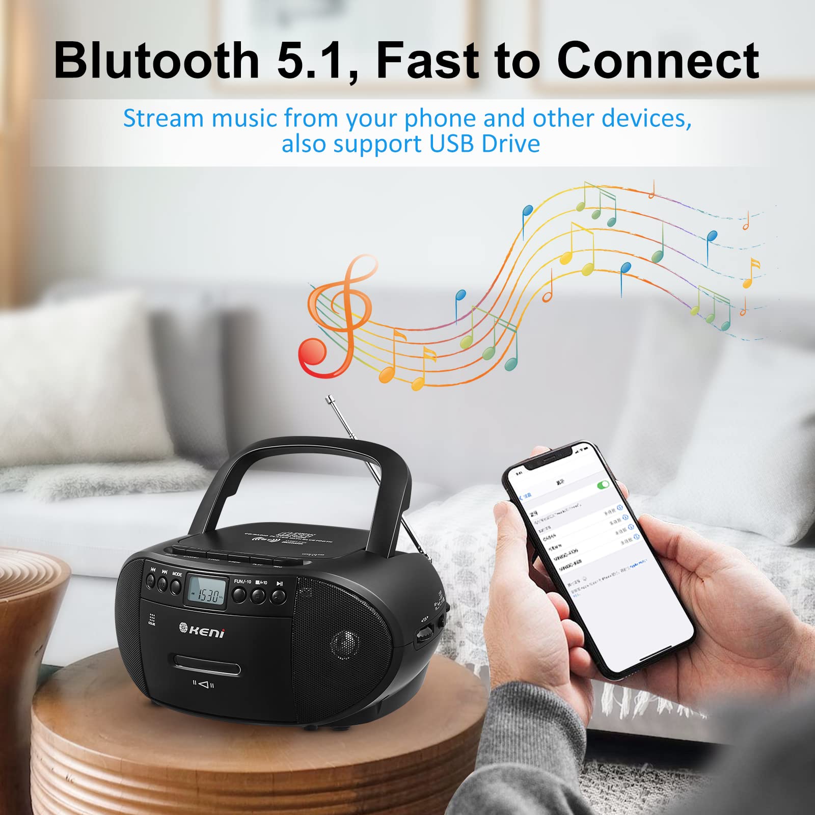 Mua Portable CD and Cassette Player Boombox Combo, Casette Tape ...