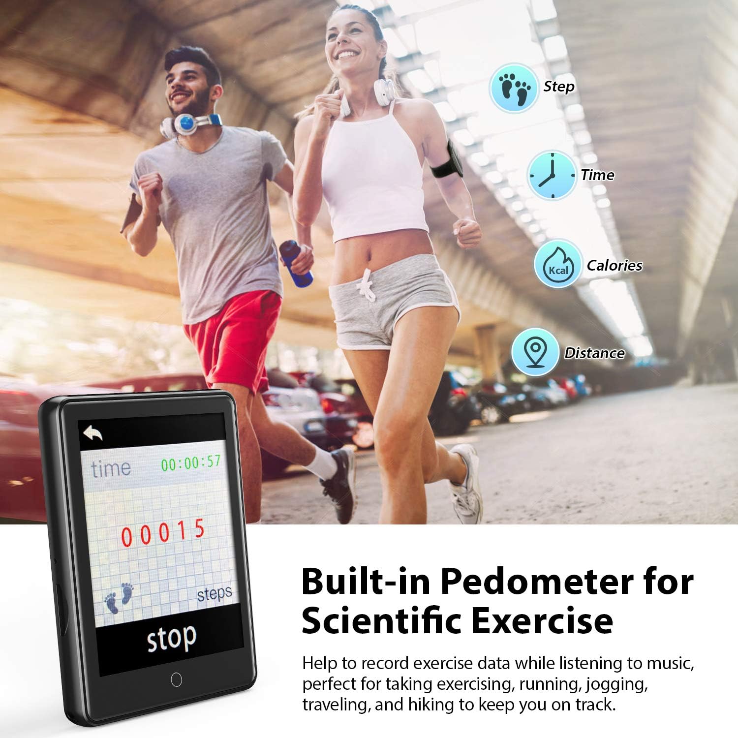 MP3 Player, 80GB MP3 MP4 Player with Bluetooth 5.1, 2.8'' Full Touch Screen Portable Bluetooth MP3 Player with Built-in Speaker, FM Radio, Recorder, HiFi Lossless Music Player, Support up to 128GB: Home Audio & Theater