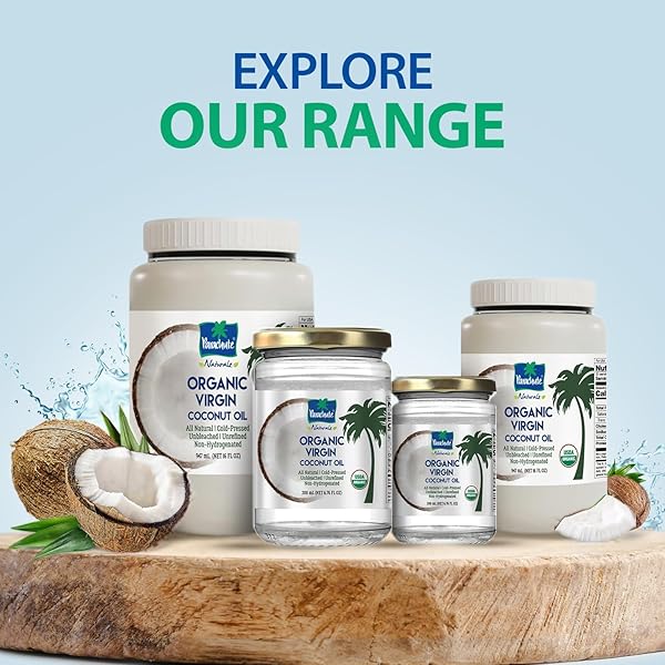 “PARACHUTE NATURALZ ORGANIC VIRGIN COCONUT OIL | COOKING OIL, HAIR OIL, BODY OIL & OIL PULLING | COLD PRESSED | UNBLEACHED | UNREFINED | NON-HYDROGENATED | MCT OIL | USDA CERTIFIED |16 FL. OZ | GLASS JAR”