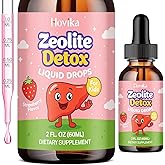 Hovika Zeolite Detox for Kids - Liquid Zeolite Drops with Chlorella, Milk Thistle, NAC, Magnesium Glycinate & Vitamin C - Support Gut Liver Detox Cleanse, Immune & Energy - Strawberry Flavor 2 Fl Oz