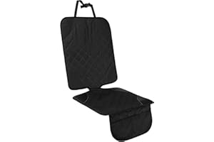 AOKJOY 1 Pack Car Seat Protector for Child Car Seat Car Seat Covers Non-Slip Bottom 2 Mesh Pockets for Baby and Pet Black