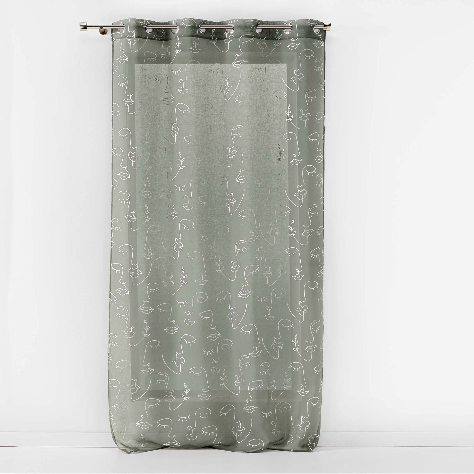 DOUCEUR D'INTERIEUR Eyelet Curtain 140 x 240 cm Green