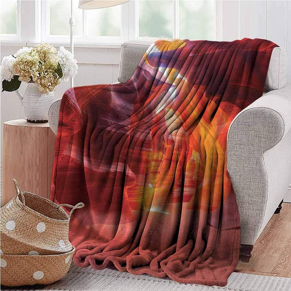 painting-home Faux Fur Throw Blanket Americana, Sunbeam Antelope Canyon Ultra Luxurious Plush Blanket Hand and Machine Washable 70 x 80 Inch