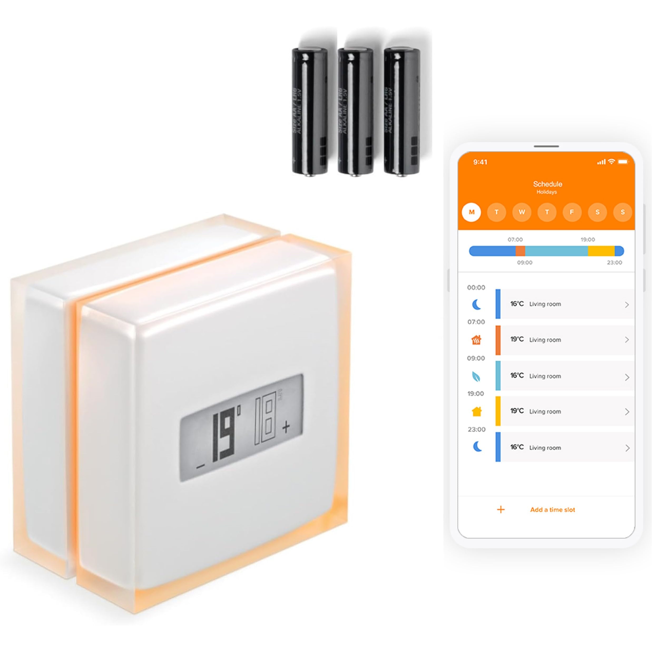 Netatmo Connected and Smart Energy Saving Thermostat - WiFi - Reduce Bills & Control Heating Remotely by App | Compatible with Individual Boilers, NTH01-AMZ