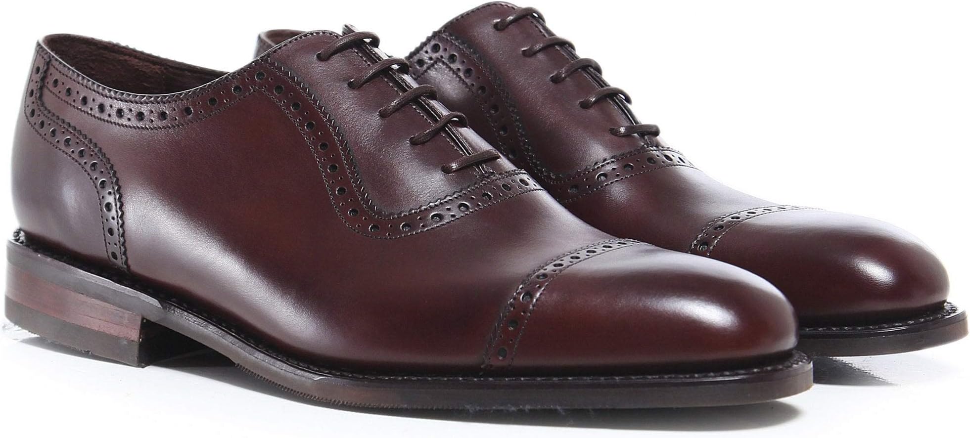 Loake Men's Leather Fleet Oxford Shoes Dark Brown UK 10