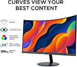 KOORUI 27 Inch Curved Monitor 1080P 144Hz LED HDMI VGA Tilt Eye Care view 3