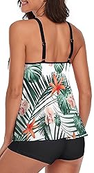 Omichic Women's Loose Tankini Top with Boyshorts