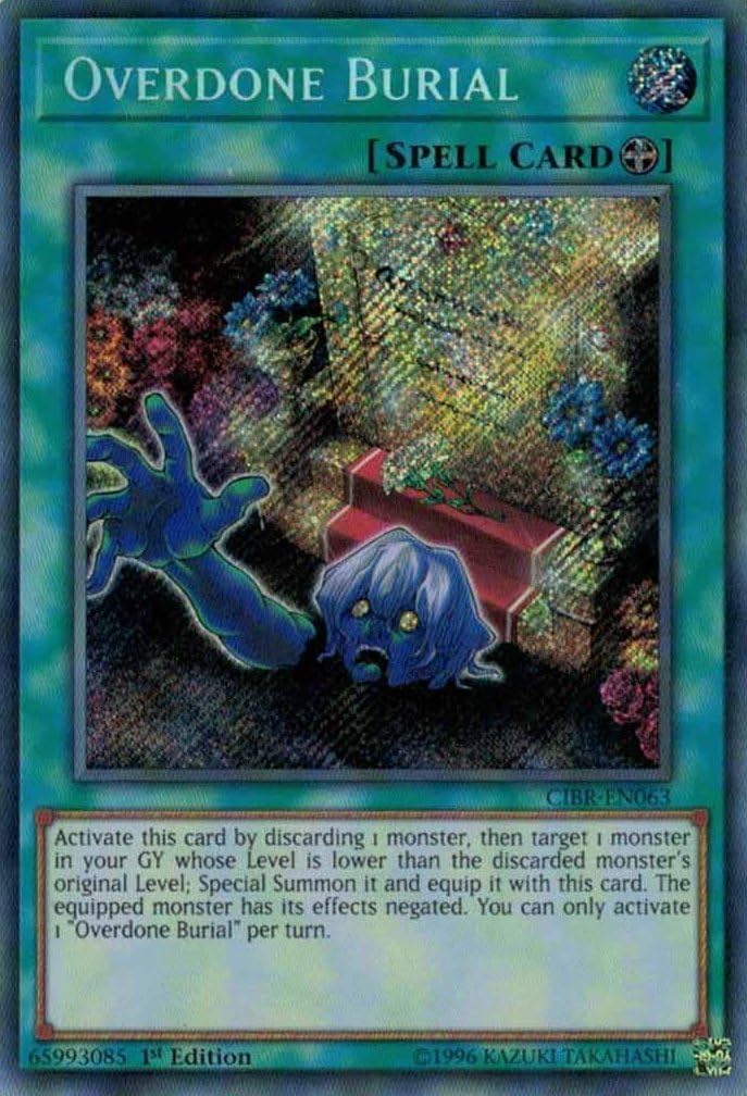 yu-gi-oh Overdone Burial - CIBR-EN063 - Secret Rare - 1st Edition - Circuit Break (1st Edition)