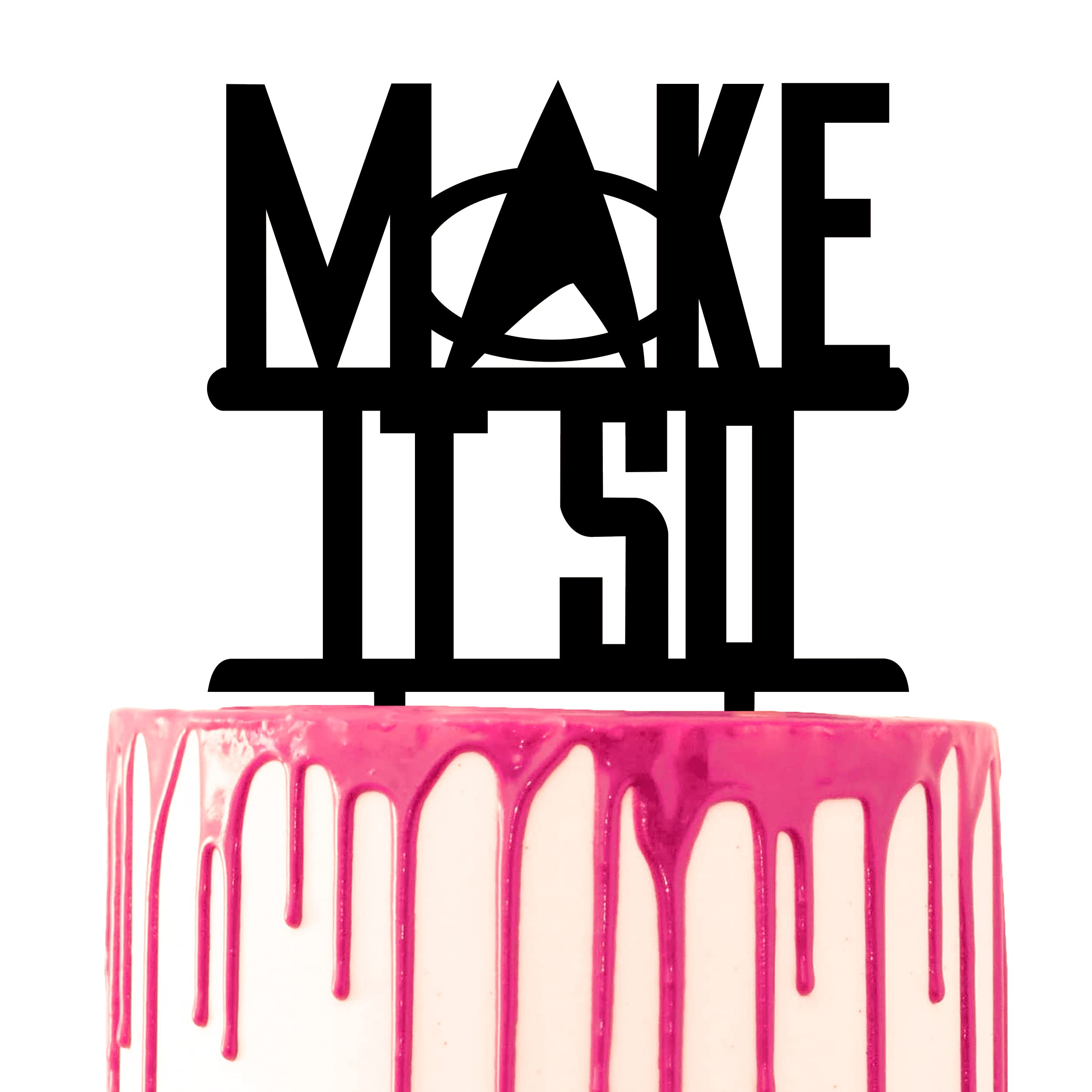 CARISPIBET Make it so! Wedding Cake Topper Movies Series Theme Party Cake Acrylic Decoration Thematic Party