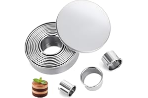 Round Biscuit Cookie Cutters Set, 12 Pcs Round Cookie Cutters for Baking with Storage Box, Pastry Cutter Biscuit Cutters for 