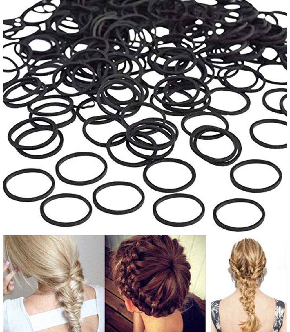Kleding En Accessoires 1000 Mini Black Hair Elastics Rubber Bands