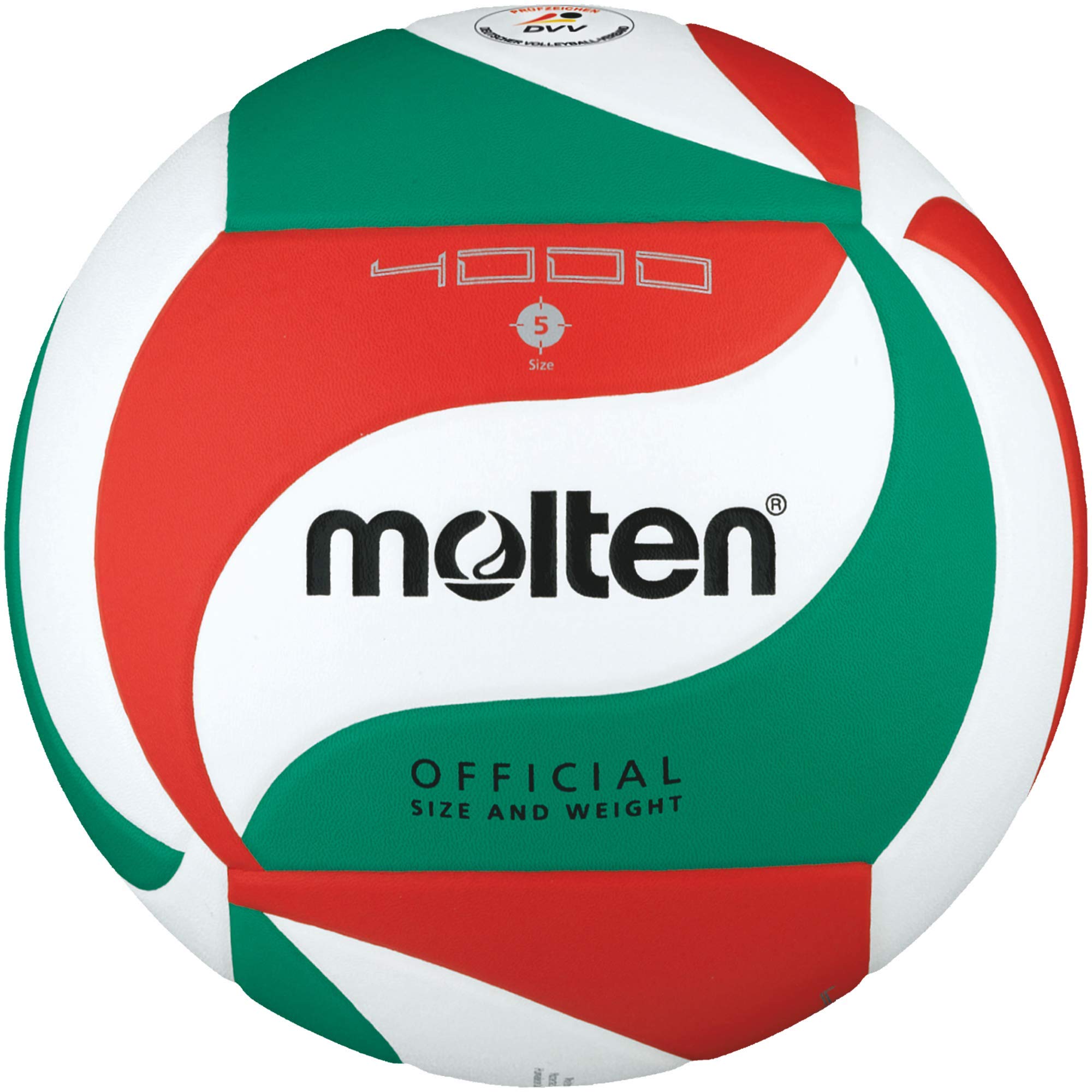Molten VM4000 Volleyball White/Green/Red 5