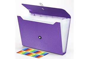 Nicecho Expanding File Folder, 13 Pockets Accordion File Organizer, A4 Letter Size Paper Document Receipt Organizer Accordian