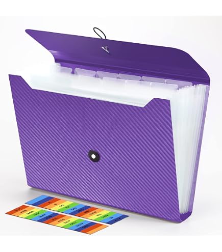 13 Pocket Accordion Organizer Nicecho Expanding File Folder, 7 Pockets ...