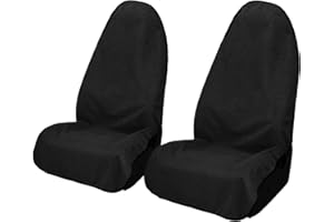 ZIMABLUE 2PCS Terry Cloth seat Cover Universal Waterproof Car Sport Towel Seat Cushion Non-Slip Sweat-Absorbent Towel Cloth Suitable for All Seasons Waterproof Beach Seat Cover Washable