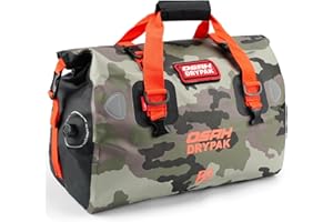 OSAH DRYPAK Waterproof Duffel Bag - Motorcycle Dry Bag Tail Bag with Large Storage Space, Waterproof Luggage Duffle Bags with Outer Mesh Zipper Pocket for Camping, Kayaking, Fishing & Traveling